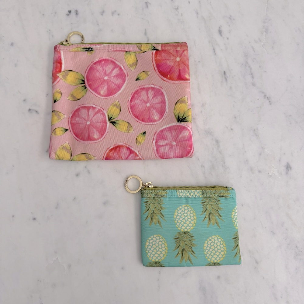 TARGET Lemon & Pineapple Printed Cosmetic Pouches